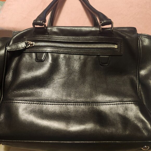 BLACK LEATHER COACH BAG LARGE - Picture 6 of 7